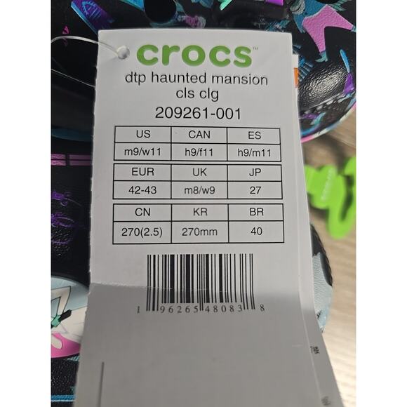 Disney Parks The Haunted Mansion Clogs for Adults by Crocs Men’s 9 Women’s 11 - Picture 3 of 3